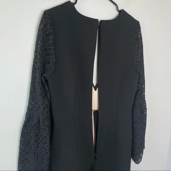 BCBGMAXAZRIA Black V-Neck Bell Sleeve Jumpsuit - Picture 7 of 10